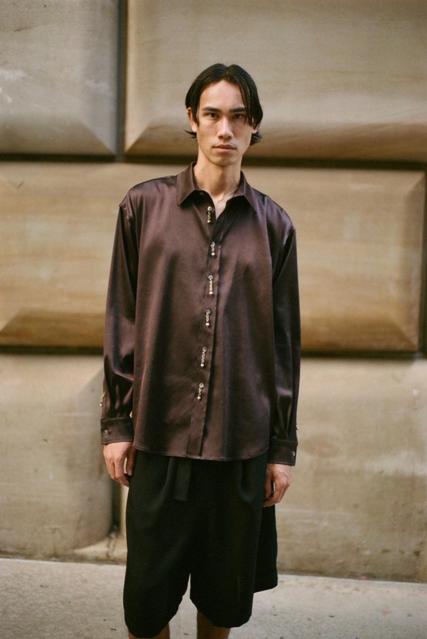Mogano Délavé Double Weave Button Down