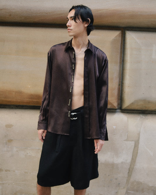 Mogano Délavé Double Weave Button Down