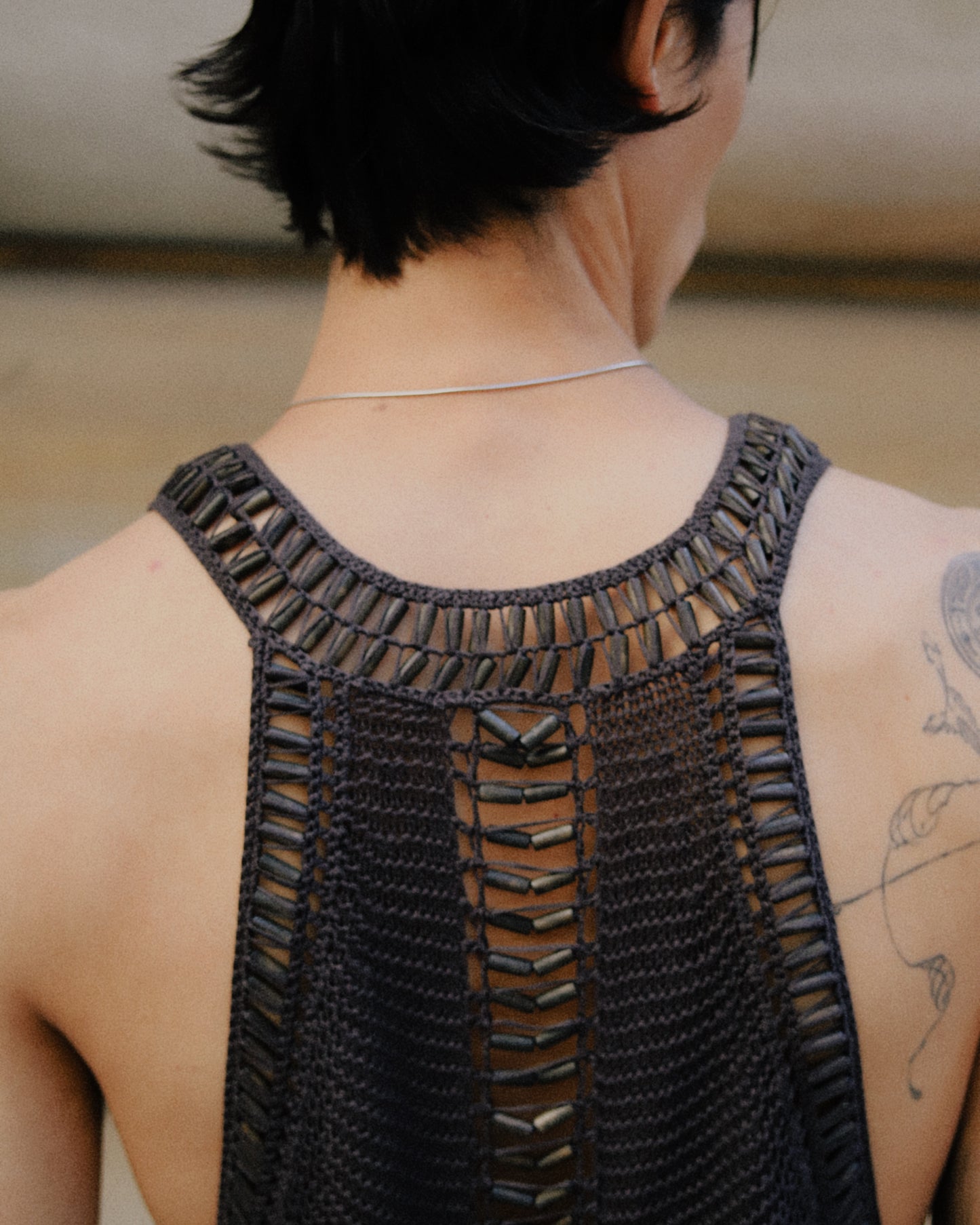 Double-faced Beaded Tank Top