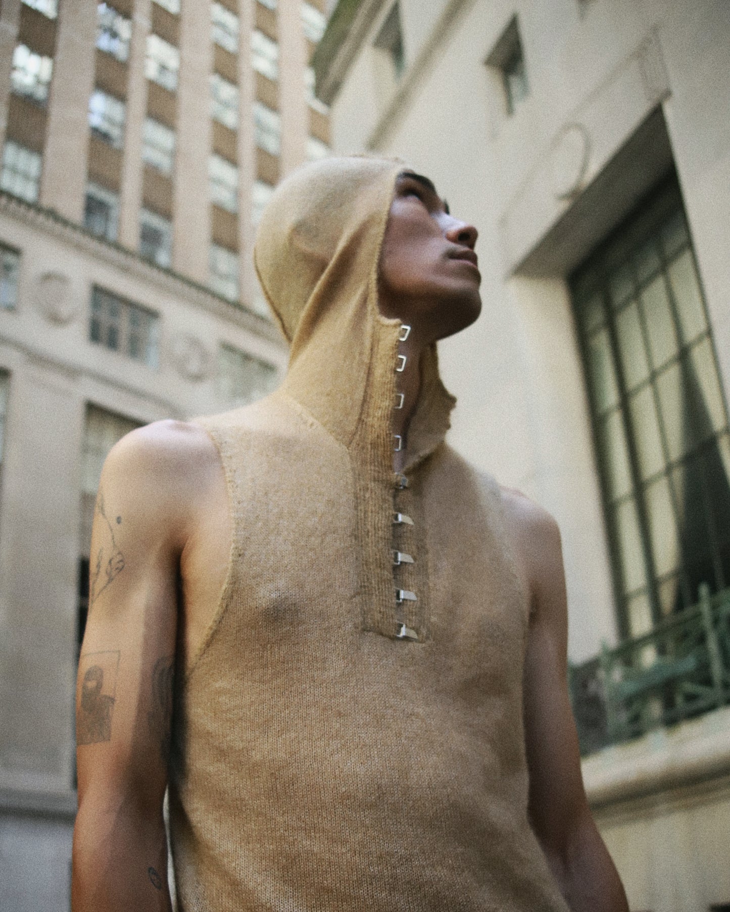 Hooded Mohair Silk Tank