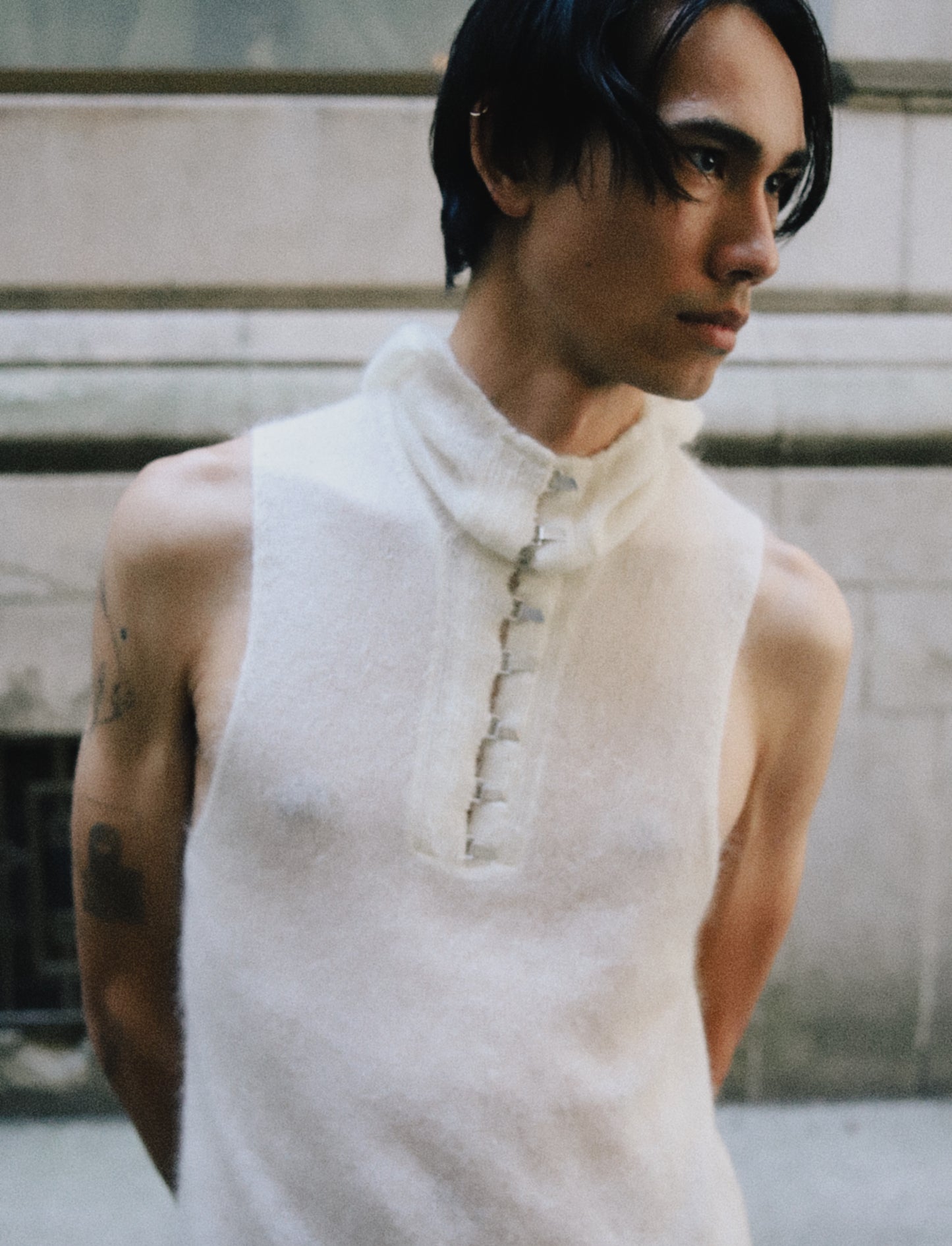Hooded Mohair Silk Tank