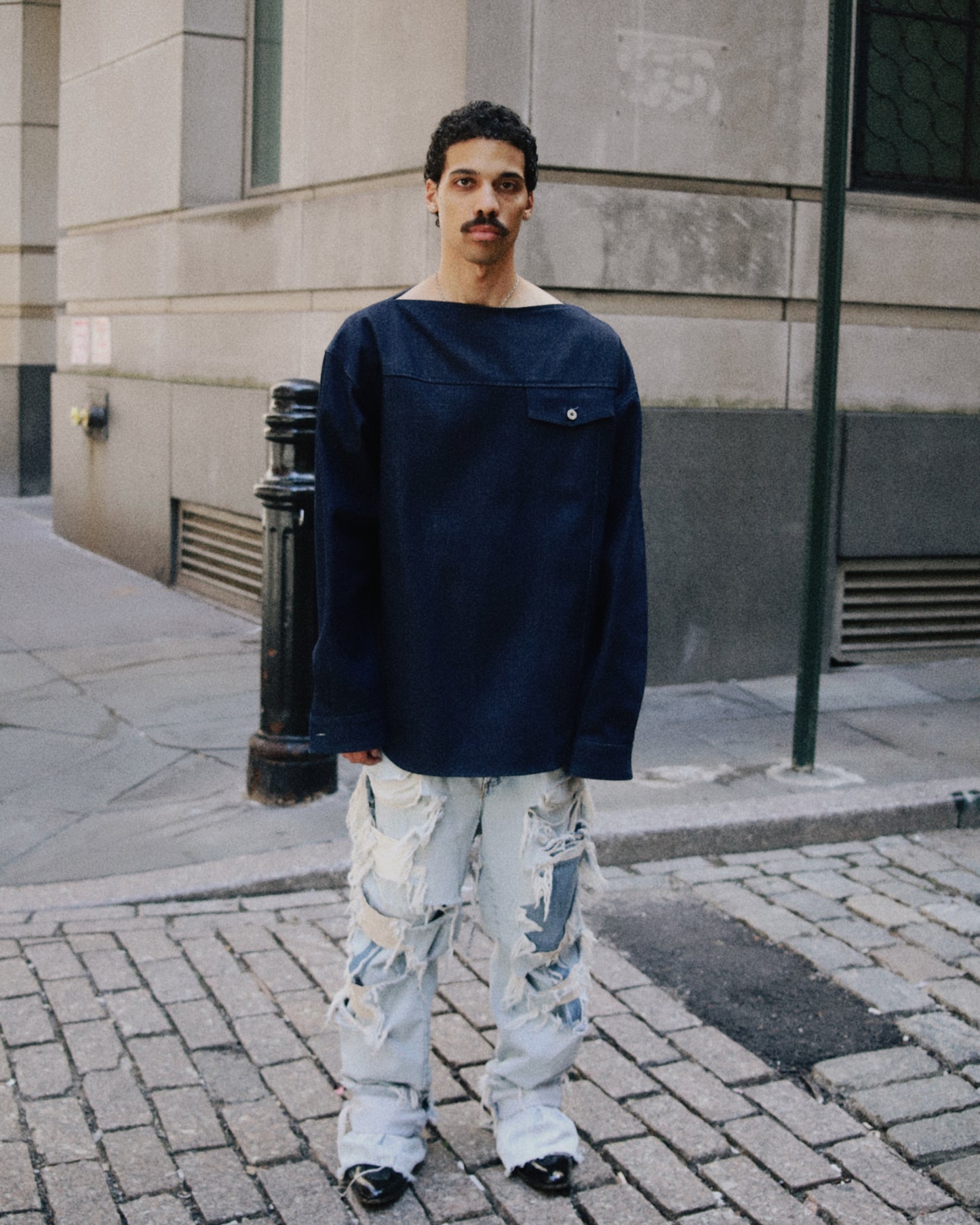 Denim Boatneck Smock