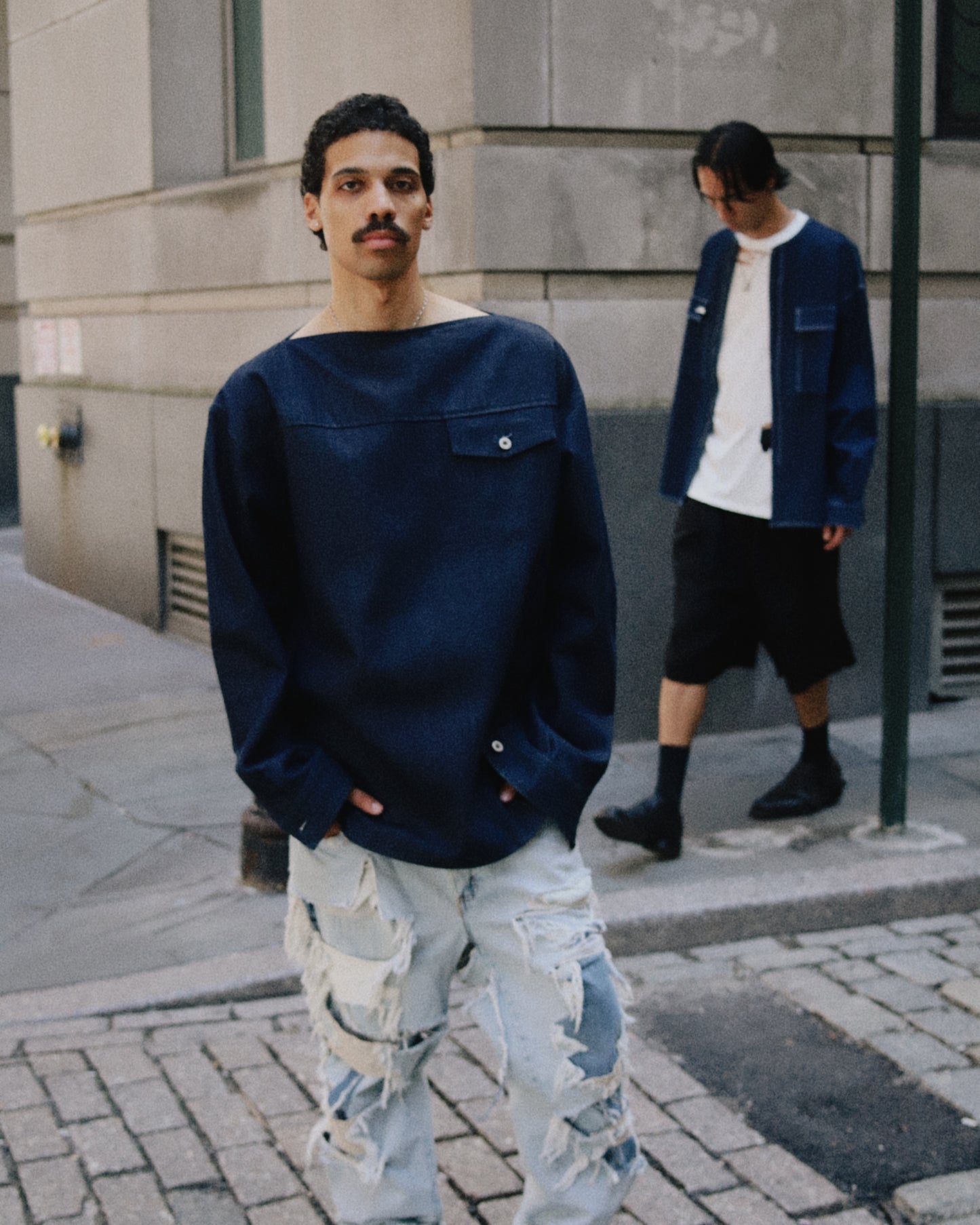Denim Boatneck Smock