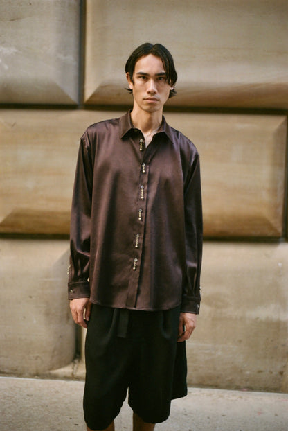 Mogano Délavé Double Weave Button Down