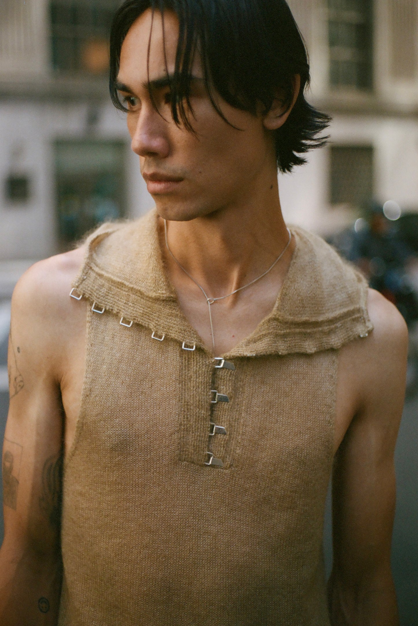 Hooded Mohair Silk Tank