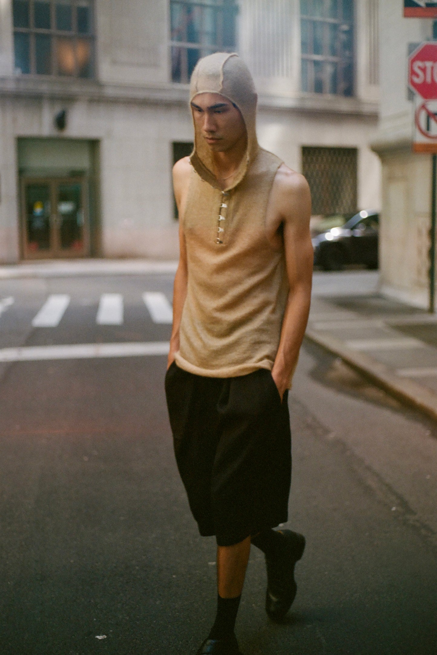 Hooded Mohair Silk Tank